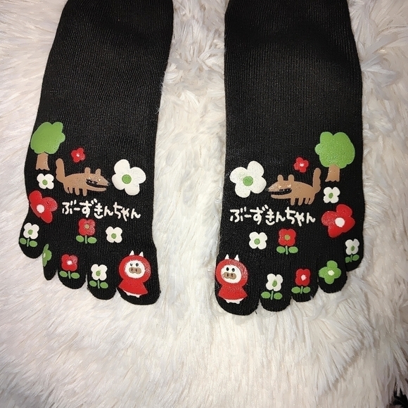 NWOT 5 toe's socks w colorful animals, trees and flowers - Picture 3 of 8
